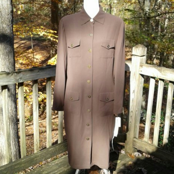 Maggy London Dresses & Skirts - NWT Maggy London Brown Button down Career Dress 14